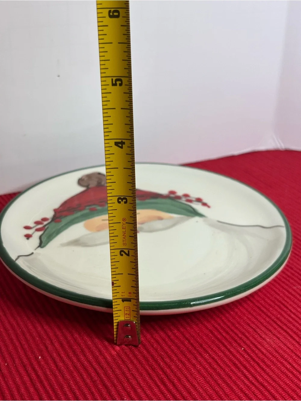 Curtrer Old St. Nick Plate- Red & Green. Made in Italy